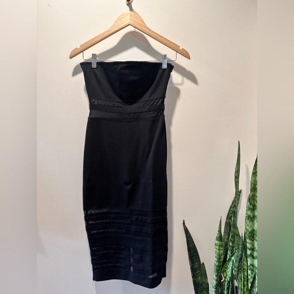 by the way.•Strapless Black Band-Trim Midi Dress